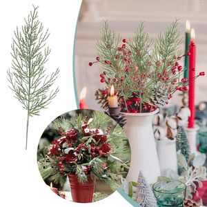 Dekorativa blommor 12 PCS Artificial Cedar Faux Spray Branches Twig Stems Picks Plastic Greenery Ceder Winter för vaser