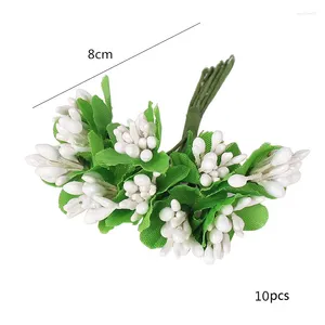 Dekorativa blommor 1 Packlet Plastic Artificial Flower for Warm Home Decoration Limited Pearl Creamy-White Wedding Party Year Prorning DIY