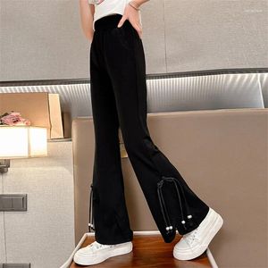 Trousers Girls' Summer Pants 2024 Medium Children Korean Version Of 6-12 Years Old 15 Bell Bottoms