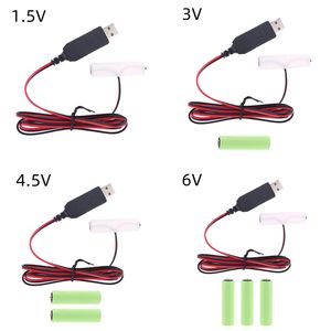 LR6 AA Eliminador de bateria Cabo de alimentação USB Substitua 1-4pcs 1.5V AA Bateria para Radio Electric Toy Toy Led tira