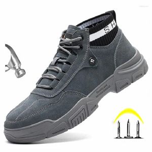 Boots Male Work Indestructible Safety Shoes Men Steel Toe Puncture-Proof Sneakers Waterproof