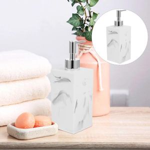 Sıvı Sabun Dispenser Saç Kremi Taklit Mermer Pompa Şişesi El Mutfak Banyo Dekorasyon Şampuan Beyaz
