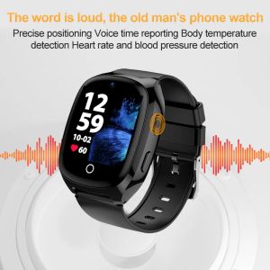 4G GPS Yaşlı Akıllı Saat SOS Video Çağrı WiFi LBS Konumlandırma İzleyici Kalp Hızı Kan Basıncı Vücut Sıcaklığı Akıllı Saat
