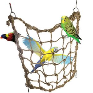1pc 40*40cm Parrot Birds Climbing Net Parakeet Swing Play Rope Ladder Chew Toy
