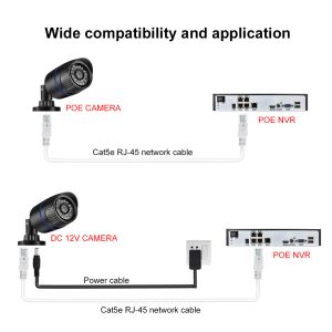 Gadinan 8 çekirdekli RJ45 Kablo Cat5e Ethernet Network LAN 50m 30m 20m 20m 10m Ağ Poe Gözetim IP Kamera İnternet Sistemi Kiti