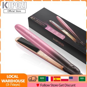 Irons Kipozi 1Nch Hair Starten Professional Flat Iron, 2 i 1 rätare och curler, Titanium Flat Iron for Hair Ionic Straig