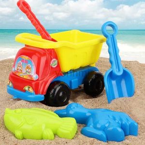 サンドプレイウォーターファン5 pcs/set children beach toys sand play kit baby summer digging tool with shovel outdoor Toyセットボックス240402