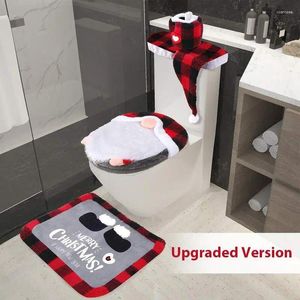 Toilettensitz Deckt Weihnachtsdekorationen Innenabdeckung Lustiges Gnom Set Weihnachtshülle Badezimmer Dekorzubehör