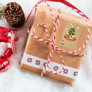 Confezione regalo Etichetta con nome festivo Adesivi stampati Motivo vibrante Etichette natalizie Festive Kraft autoadesive per