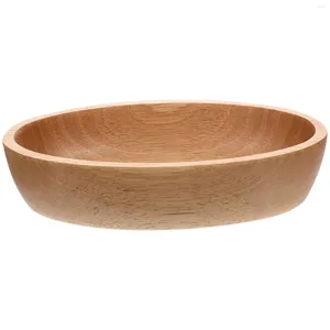 Dinnerware Sets Boat Shaped Wooden Fruit Plate Storage Tray Basket Holder Decor Unique Salad Bowl