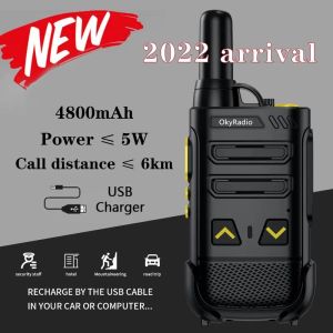 Talkie walkie talkie 4800mAh okyradio 5w portátil Walkietalkie de 6 km de distância para o trabalho de construção deciveswalkie