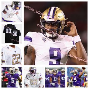 Yeni Washington Huskies Futbol Özel Jersey Dylan Morris Austin Mack William Haskell Alex Johnson Teddy Purcell Camdyn Stigeler Faatui Tuitele Erkek Kadın Gençlik