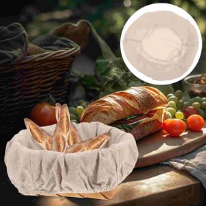 Geschirrsets 4pcs wiederverwendbares Brotschutzkorb Liner Stoffbackteig -Liner (geeignet für 30 cm runde Korb)