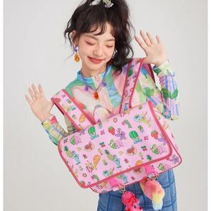 Schultaschen Rosa Designer Rucksack für Teenager Mädchen Y2K JK Student Schultasche Kawaii Cartoon Mini Laptop Handheld