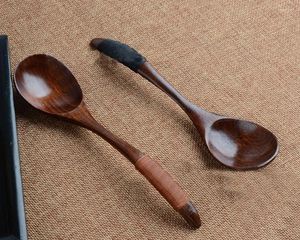 Spoons Wooden Spoon Bamboo Kitchen Cooking Utensil Ice Cream Coffee Tea Soup Creative Dinner Tableware