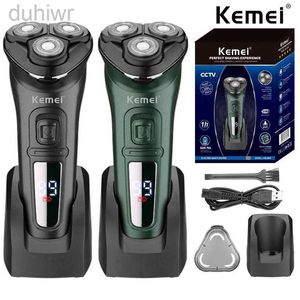 Electric Shavers Kemei 2805 LCD Dislay IPX7 Vattentät elektrisk rakapparat för män Våt torrskägg Razor ansikts rakmaskin uppladdningsbar 2442