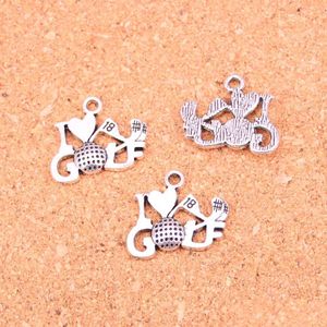 Charms 57Pcs Antique Sier Plated I Love Golf Pendants For European Bracelet Jewelry Making Diy Handmade 17X22Mm Drop Delivery Findings Dhkwp