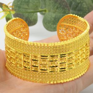 Bangles Aniid Indian Cuff Bangle Gold Bated for Women Africano Etiópia Oriente Médio Luxo Bulgles Bracelets Presente de Jóias de Casamento