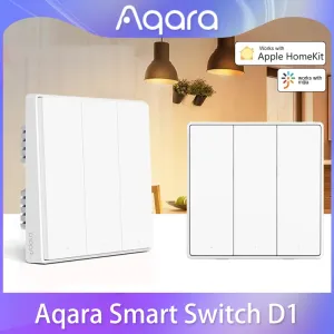 Управление переключателем Aqara D1 без нейтрали с нейтралью ZigBee, беспроводной ключ с подсветкой, дистанционное управление, работа с приложением Xiaomi Mi Home HomeKit