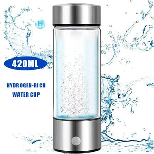 Water Bottles 420ml Hydrogen Cup Electric Rich Generator Bottle Portable Super Antioxidant Filter Health