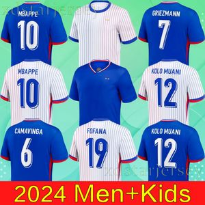 Fotbollströja French Club Full Sets 2024 Benzema Soccer Jerseys 24 25 Giroud Mbappe Griezmann Saliba Pavard Kante Maillot de Foot Equipe Maillots Men Women Kit Kit