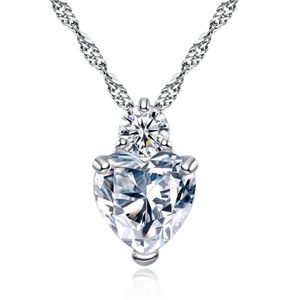 Yhamni Heart Pendant Necklace 925 Sterling Silver Women Necklaces Wedding Diamond Crystal Collares Colar Jewerly xn291639156