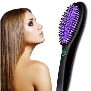 Irons Electric Ceramic Antiscald Hair Brush Rightener Comb PTC Snabbvärme Rakt hår rätning Curlingborstar