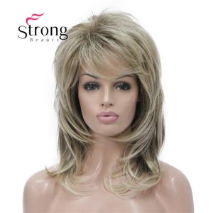 Wigs Strongbeauty Long shaggy a strati stratificati biondi classici cappuccio full wig wig femminile parrucche scelte di colore