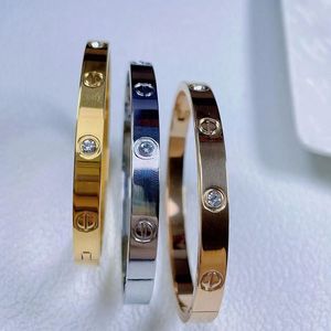 bracelet Nail Designer Womens Mens Stainless Alloy Titanium Plated Steel Gold and Sier Rose Jewelry Diamond Bracelet