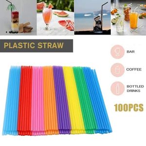 Tazze usa e getta Cannucce 100 pezzi Long Drinking Plastica colorata Larga Cannuccia Tè al latte Succo Cocktail Drink Accessori per la cucina per feste fai da te