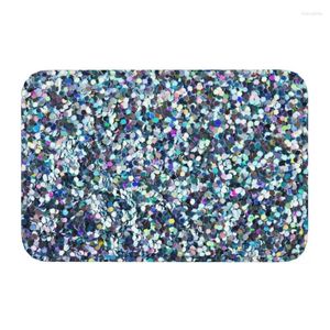 Tappeti Paillettes argento Glitter Sparkle Diamond Porta Pavimento Bagno Cucina Tappetino Bling Crystal Strass Zerbino Tappeto d'ingresso