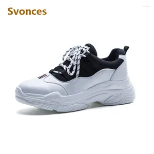 Casual Shoes 2024 Ins Leather Woman Wedge Platform Fashion Mosent Trainer Designer Black White Sneakers Zapatos Mujer