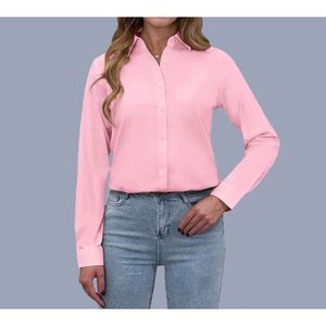 Large Polo Neck Womens 2024 Shirt Loose Fitting Fashionable and Stylish Solid Color Style 26KZ7