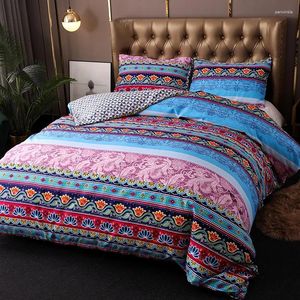 Sängkläder set boho stil twill tryck set king size bohemia sovrum dekorativt täcke täcker dubbel tvilling täcke täcker säng