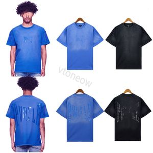 24ss camisa roxa mens camiseta designer camiseta gráfico tee roupas camisas de algodão graffiti mal cor impressão esboço pintura a óleo padrão rua graffiti solto nos s-xl