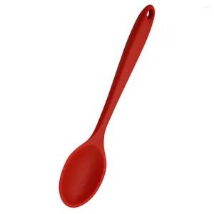 Spoons Silicone Nonstick Mixing Spoon Cooking Utensil Kitchen Baking Stirring Scraping Serving Tools Black