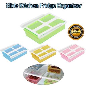 Storage Bottles Slide Kitchen Fridge Organizer Refrigerator Containers Under Shelf Drawer Fruit Food Box Rack Holder Tool