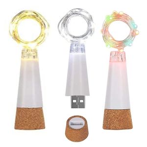 2m 20LED Weinflaschen Stopper Fairy Light USB wiederaufladbare Korkschnur leichte Alkoholflaschen Weihnachtsfeier Hochzeit Dekor Girlande
