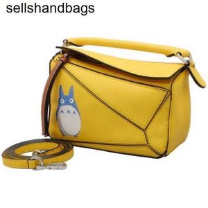Schulter Lowwes Tasche Puzzles Ghibli Spirited Echtes Leder Top Qualität Handtasche Tasche Mini Studio Ghibli Zusammenarbeit Totoro Gelb LadYUVNZ7JY