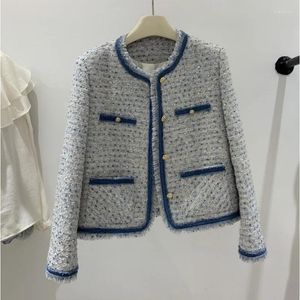 Women's Jackets Fragrant Tweed Jacket Women Autumn Winter 2024 Loose Fashionable O Neck High Quality Coats