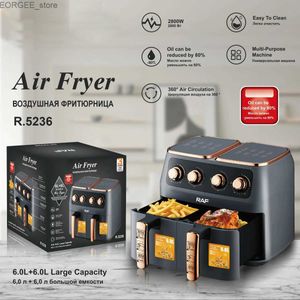 FRYER AIR R. 5236 FRIVER ARIA MULTIFUNZIONALE 6L VS 6L di grande capacità di grande capacità 2800 W Friggitrice per la casa in acciaio inossidabile in acciaio inossidabile Eu/KR PLIN Y240402