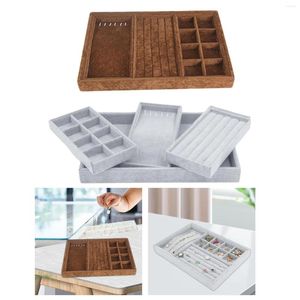 Jewelry Pouches Storage Tray Organizer Earrings Studs Functional Various Compartments Elegant Display Case