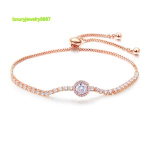 Non Tarnish water proof Jewelry moissanite Adjustable 14K Gold filled Lab Diamond Cubic Zirconia Tennis bracelet For Women