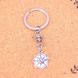 Key Rings Fashion Keychain 22X18Mm Apider Cobweb Halloween Pendants Diy Jewelry Car Chain Ring Holder Souvenir For Gift Drop Delivery Dh5Hs