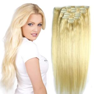 Extensions Chocola Full Head 16"24" Brazilian Machine Made Remy Hair 8pcs Set 100g Clip In Human Hair Extensions Natural Straight