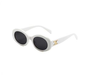 Herren-Designer-Sonnenbrille, Luxusmarke, Damen-Sonnenbrille 40194, modische Sonnenschutzbrille, europäische und amerikanische Retro-Oval-Sonnenbrille mit kleinem Rahmen, weiß, grau