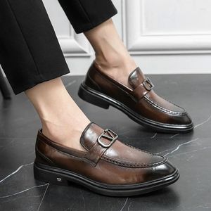 Casual Shoes Men's Slip On Business Dress Office Crocodile Leather Outdoor Mens Buckle Wedding Party Men Flats
