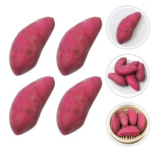 Dekorativa blommor 4 PC: s grönsaksmodell Fake Sweet Potato Foams Artificial Potatis Grönsaker Dekorationer Livsigneliga ornament