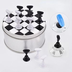 2024 Manicure chessboard plate holder crystal gem base exercise stand Lotus seat manicure chessboard for manicure chessboard plate holder