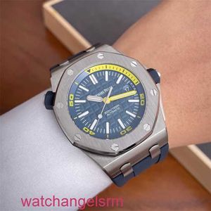 AP Chronograph Watch Royal Oak Ofshore Serisi Otomatik Dalış Su Geçirmez Çelik Kauçuk Bant Tarihi Ekran Erkek Bilekleri İzle 15710st